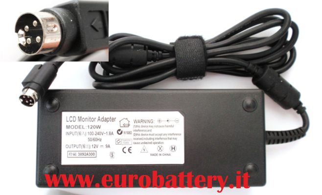 Alimentatore per TV LCD Monitor Display 12V 10A 4 pin 120W