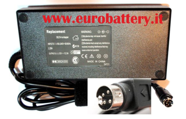 Alimentatore per TV LCD Monitor Display 12V 12,5A 4 pin 150W