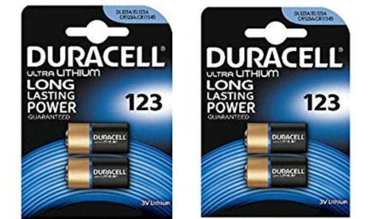 2x 2 Batteria ULTRA LITHIUM DURACELL 3V 123 DL123A EL123A CR123A