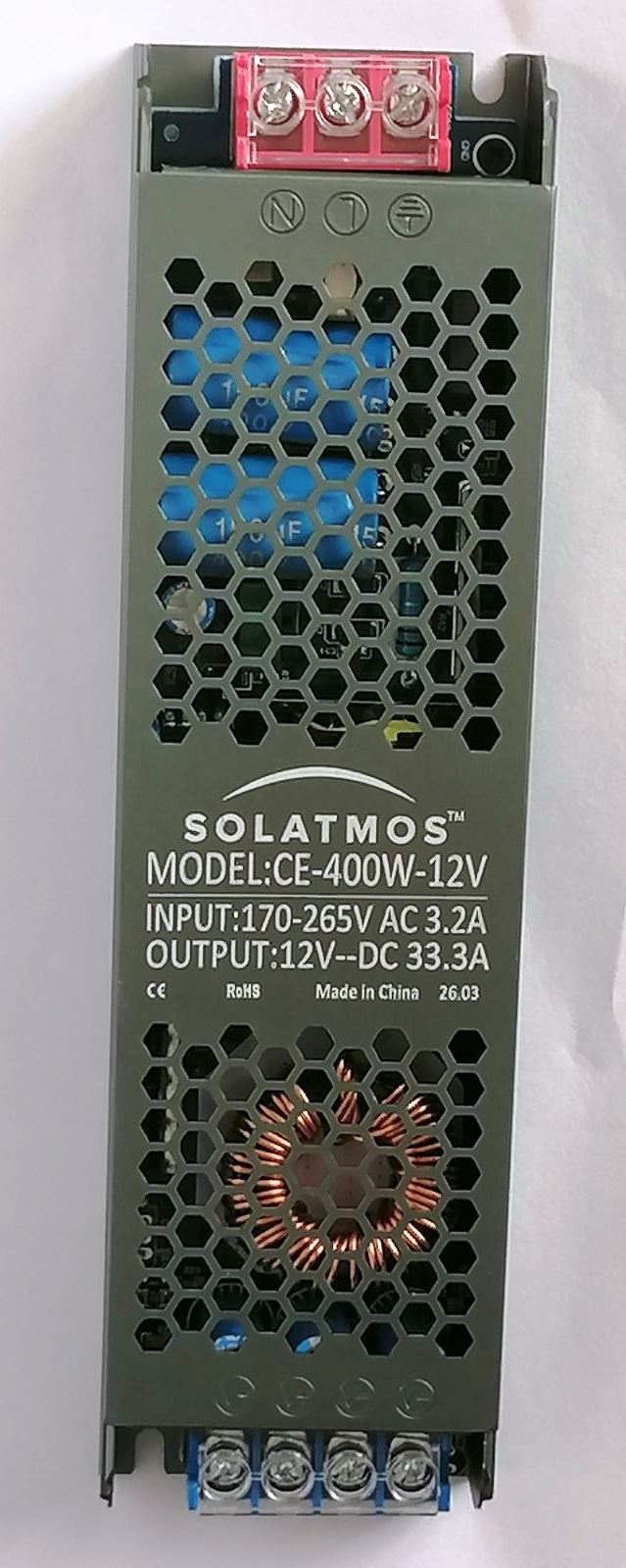 ALIMENTATORE INDUSTRIALE TRASFORMATORE LED 220V 12V 33A 396W