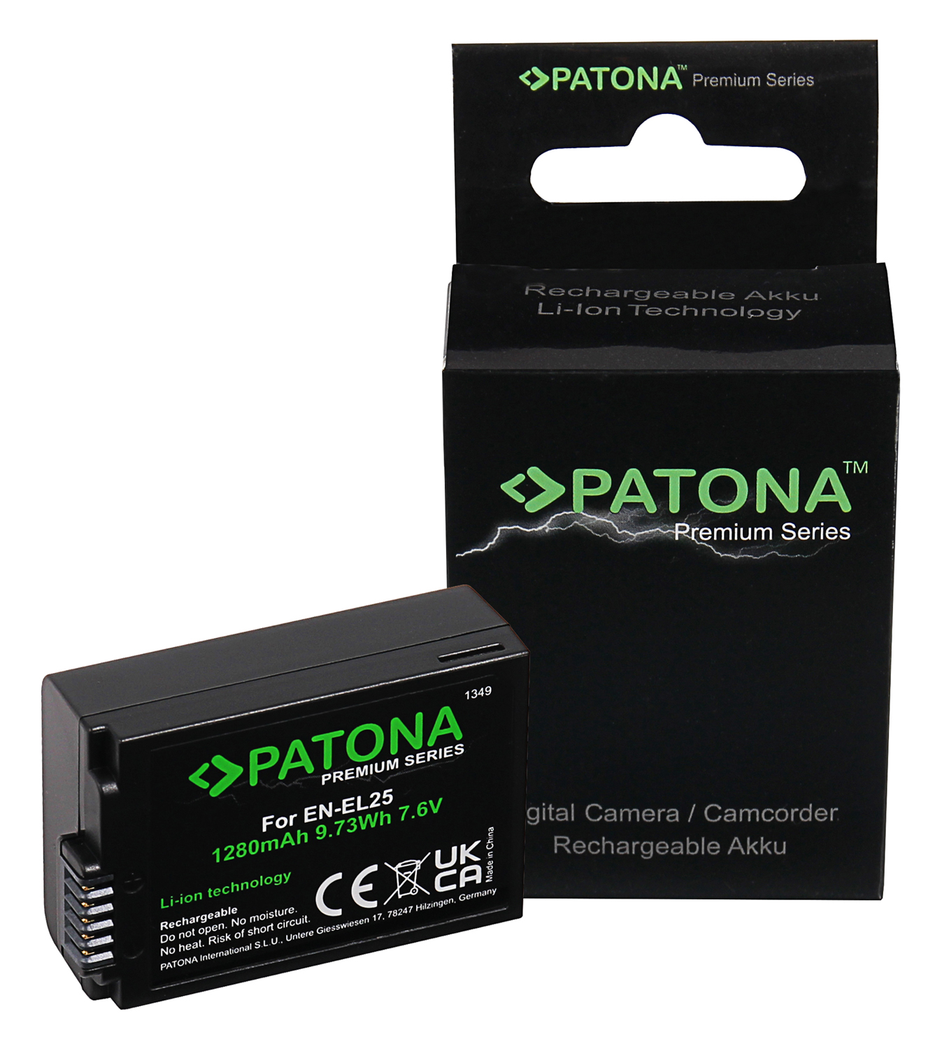 Batteria PATONA Premium EN-EL25 per Nikon Z50 Z FC 1280 mAh - Clicca l'immagine per chiudere