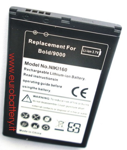 Batteria x RIM BlackBerry M-S1 MS1 BOLD 9000 1300 mAH - Clicca l'immagine per chiudere