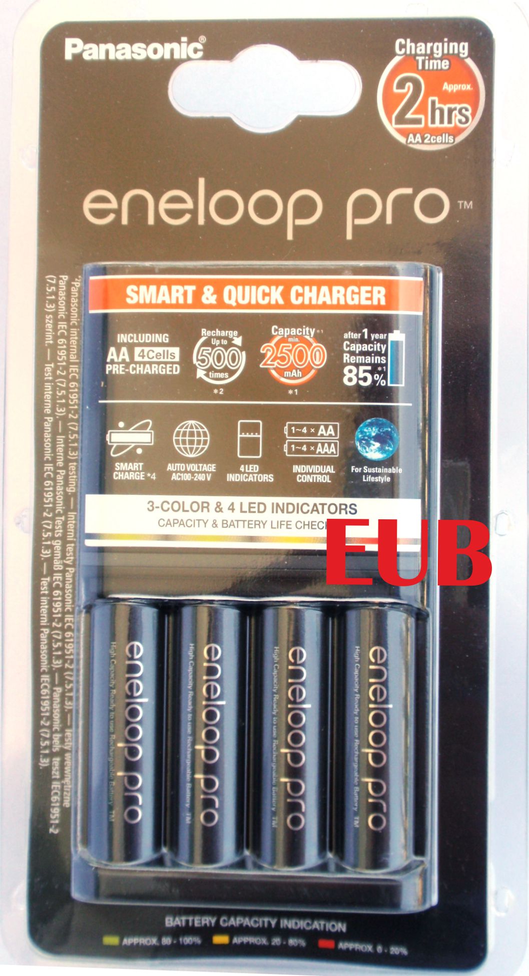PANASONIC ENELOOP Smart & Quick Charger BQ-CC55E+4 pile NiMH AA