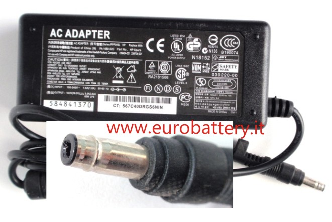 Alimentatore x HP COMPAQ 18,5V 3,5A 65W ext 4,8 int 1,6