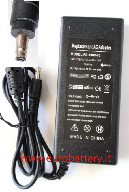 Alimentatore x HP COMPAQ 18,5V 4,9A 90W ext 4,8 int 1,6