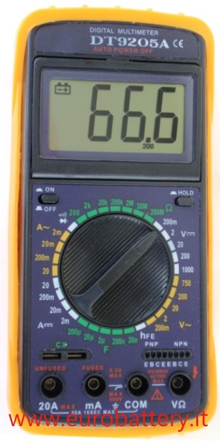 Multimetro Digitale DT-9205A Tester LCD 3 1/2 Dispaly Grande