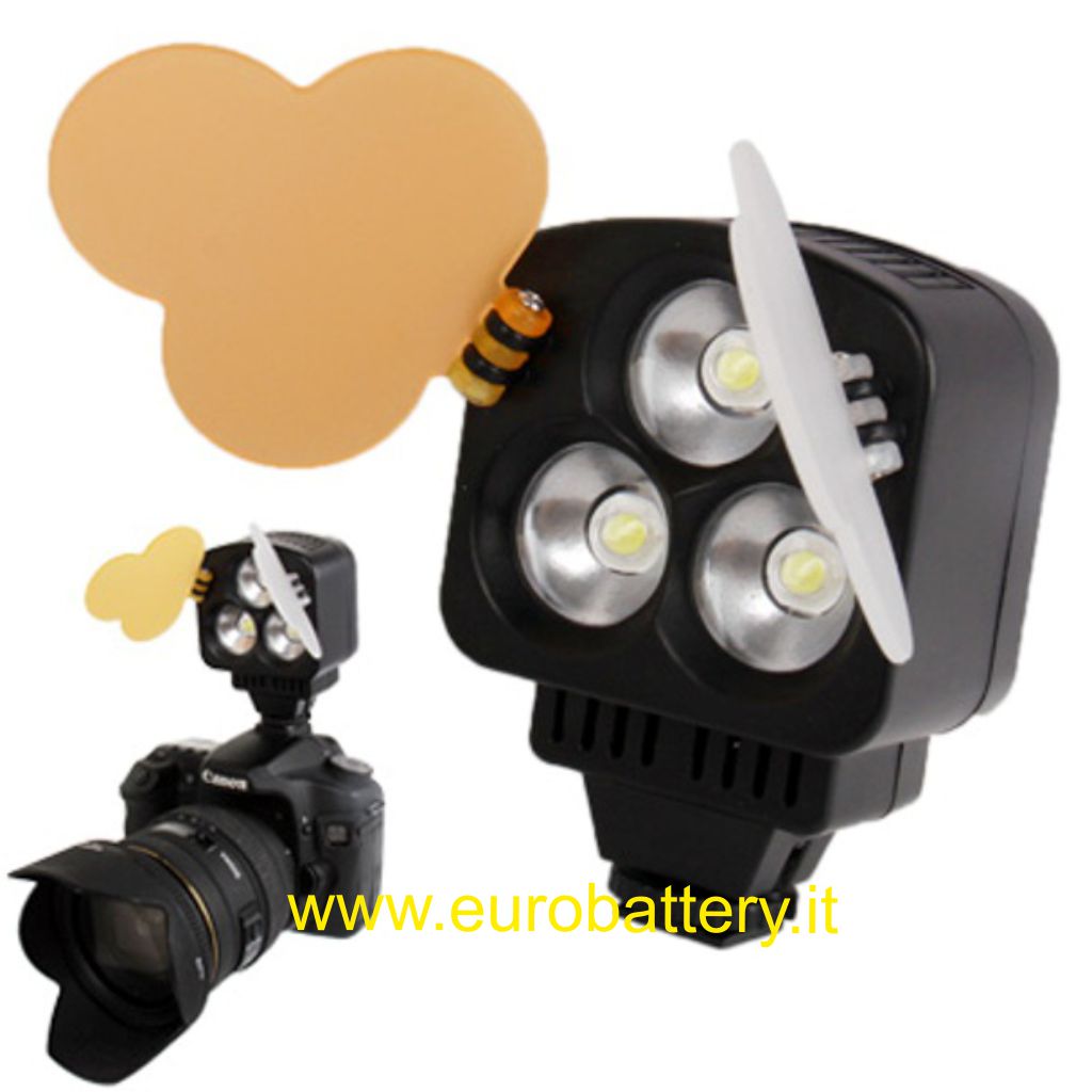 Faro Faretto Foto video Luce 3 Led Alta luminosità Light HIGH BR