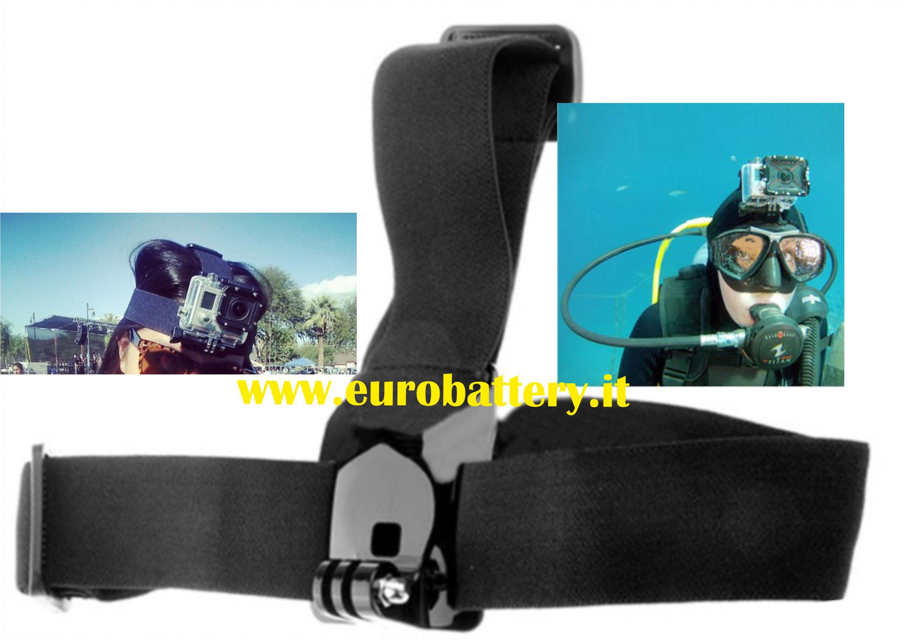 ST-24 Cinghia elastica regolabile Testa antiscivolo Gopro 1 2 3 - Clicca l'immagine per chiudere