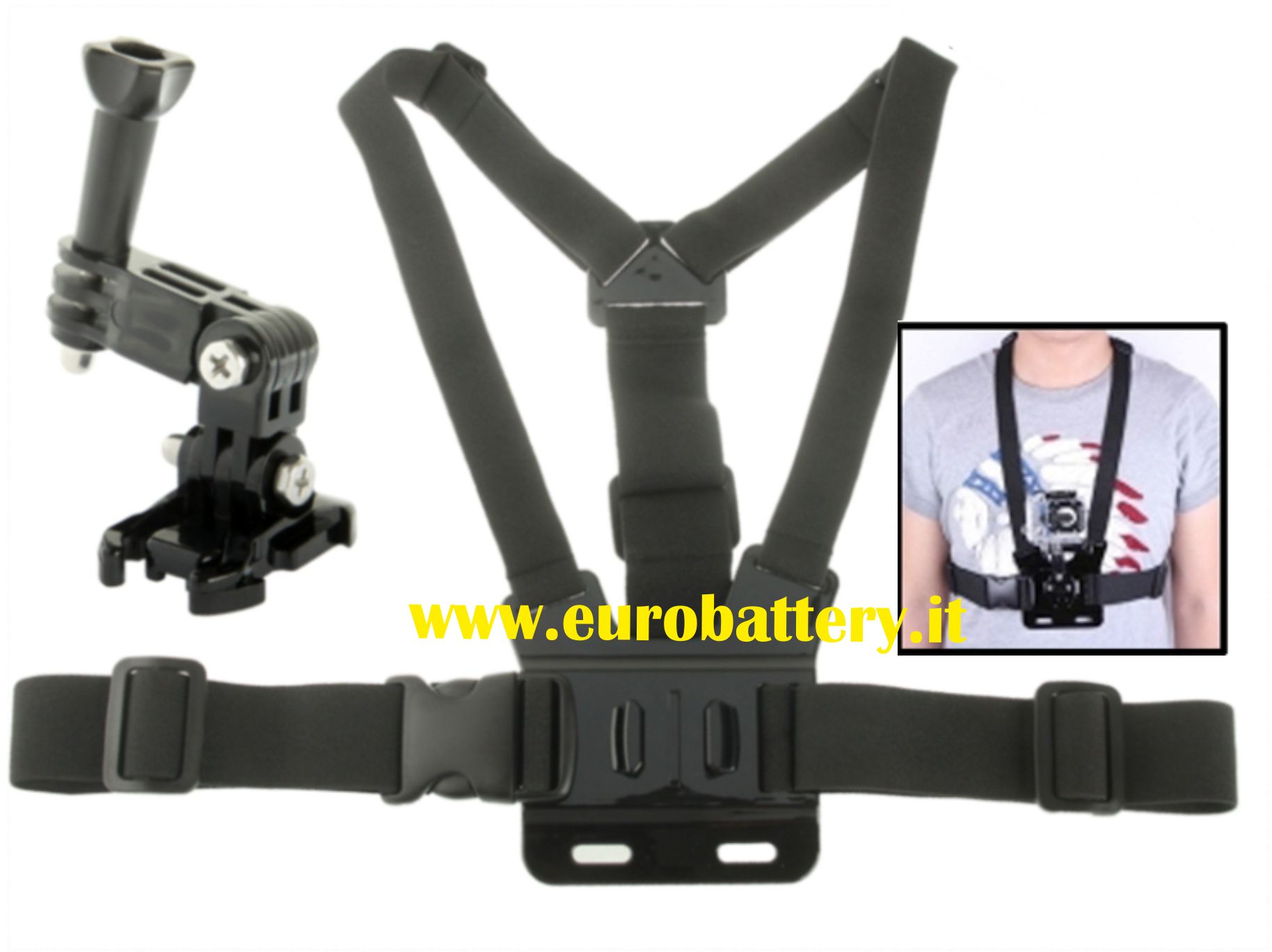 ST-27 Cinghia elastica regolabile petto supporto Gopro 1 2 3 3+