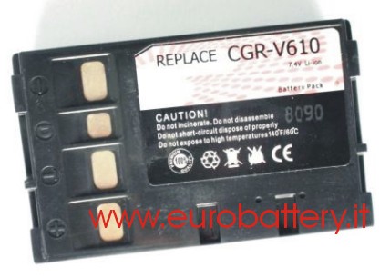 Batteria Panasonic CGR-V610 V620 V610 V26 V14 NV-VS50 - Clicca l'immagine per chiudere