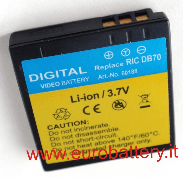 Batteria x RICOH DB-70 DB70 Caplio CX1 R10 R8 R7 R6 - Clicca l'immagine per chiudere