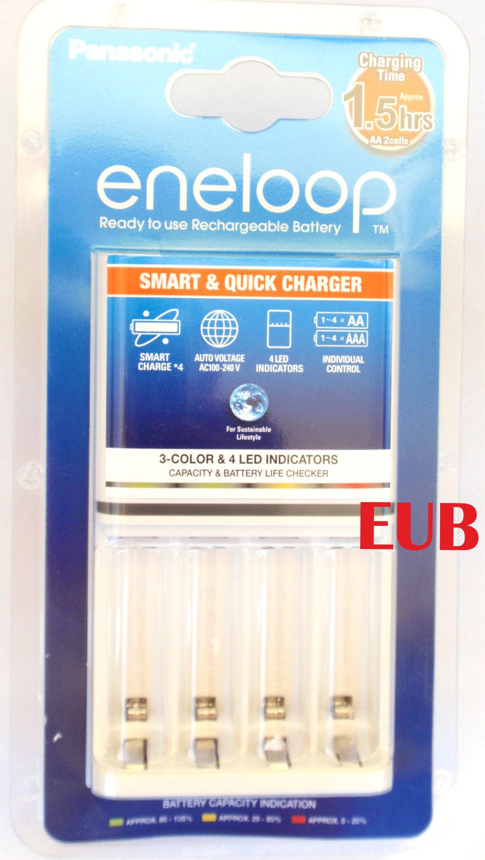 PANASONIC ENELOOP Smart & Quick Charger BQ-CC55E senza batterie